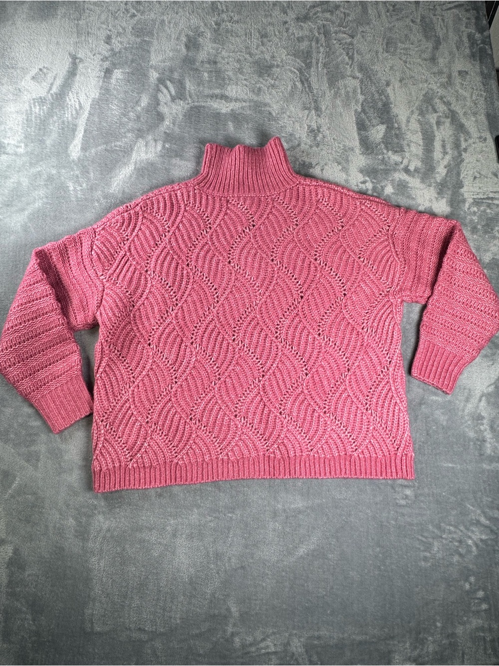REISS Ola Sweater Womens M NWT Pink Oversized Cable Knit Wool Alpaca Turtleneck - Picture 6 of 14